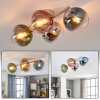 Koyoto plafonnier boule E14 4 lumières, plafonnier globe rétro à bras croisés