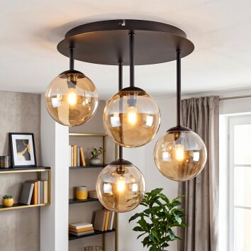Chehalis plafonnier à boules, luminaire de plafond à 4 lumières G9, rétro vintage