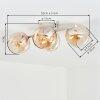 Koyoto plafonnier boule 4 lumières E14, rampe allongée style rétro vintage
