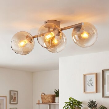 Koyoto plafonnier boule 4 lumières E14, style moderne rétro vintage