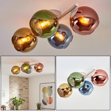 Plafonnier Koyoto à 4 globes, lampe de plafond moderne rétro vintage