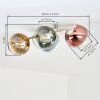 Plafonnier Koyoto à 4 lampes E14, abat-jour globes pour salon et chambre