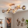 Plafonnier moderne Koyoto à 10 lumières avec abat-jour en verre ambre, clair et fumé