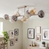 Plafonnier moderne Koyoto à 10 lumières avec abat-jour en verre ambre, clair et fumé