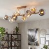 Plafonnier moderne Koyoto à 10 lumières avec abat-jour en verre ambre, clair et fumé