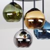 Plafonnier moderne Koyoto, 4 abat-jour ronds en verre en cluster, 25 Watt