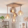 Plafonnier Gastor à boules, luminaire de plafond 5 lumières E14 rétro moderne
