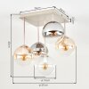 Plafonnier Gastor à boules, luminaire de plafond 5 lumières E14 rétro moderne