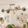 Gastor plafonnier 10 flammes E14 à globes, luminaire plafond vintage