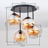 Koyoto plafonnier globe rétro rond Ø 38 cm, 4 lumières E14 pour salon