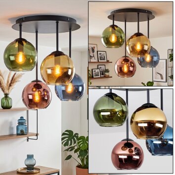 Koyoto plafonnier globe vintage 4 lumières pour salon et salle à manger