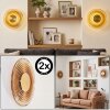 Liriel applique murale LED intérieure ronde, lot de 2, design rétro à reliefs