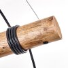 Koyoto suspension de salle à manger à barre en bois, 4 lumières E27, longueur 80 cm