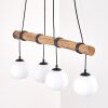 Koyoto suspension de salle à manger à barre en bois, 4 lumières E27, longueur 80 cm