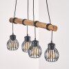 Oravi suspension à barre en bois pour table à manger, 4 lumières E27, longueur 80 cm