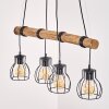 Gondo suspension salle à manger avec barre en bois, 4 points E27, longueur 80 cm