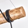 Koyoto suspension à barre en bois, luminaire salle à manger 5 lumières, longueur 100 cm