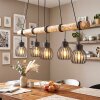 Oravi suspension bois avec barre centrale, 5 lumières E27, longueur 100 cm