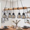 Oravi suspension bois avec barre centrale, 5 lumières E27, longueur 100 cm