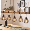Oravi suspension bois avec barre centrale, 5 lumières E27, longueur 100 cm