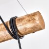 Oravi suspension bois avec barre centrale, 5 lumières E27, longueur 100 cm