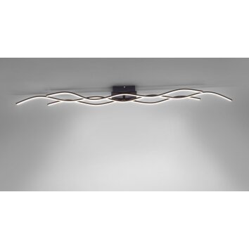 Plafonnier Leuchten-Direkt WAVE LED Noir, 3 lumières