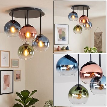 Koyoto plafonnier boule 4 flammes E14, luminaire de plafond rétro pour salon