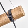 Gondo suspension bois avec barre façon tronc, 3 flammes E27, longueur 60 cm