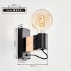 Applique murale Lemou E27 style rétro, lot de 2 luminaires muraux pour salon