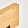 Applique murale LED Inzino avec panneau rectangulaire en bois, 3000 Kelvin blanc chaud