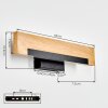 Inzino applique murale LED avec barre en bois, design scandinave moderne