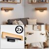 Inzino applique murale LED en bois, rampe LED en bois, lot de 2