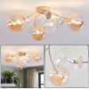 Chehalis plafonnier globe rétro, luminaire de plafond 6 flammes G9, Ø 64 cm