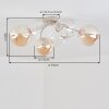 Chehalis plafonnier globe rétro, luminaire de plafond 6 flammes G9, Ø 64 cm