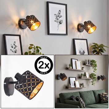 Tallaboa appliques murales orientables avec interrupteur, abat-jour en tissu à motif