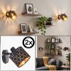 Alsen lot de 2 appliques murales orientables avec interrupteur, abat-jour ajouré E14