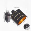 Spot mural moderne Alsen, lot de 2, réflecteur noir à détails dorés orientable