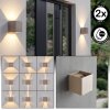 Tamarin applique murale extérieure LED cubique, éclairage haut et bas, lot de 2