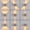 Tamarin applique murale extérieure LED cubique, éclairage haut et bas, lot de 2