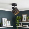Plafonnier orientable Alsen avec abat-jour en tissu à motif ajouré pour salon