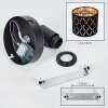Plafonnier orientable Alsen avec abat-jour en tissu à motif ajouré pour salon