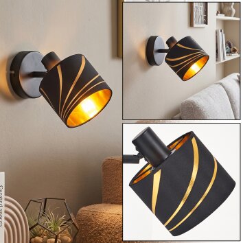 Alsen applique murale orientable avec abat-jour à fentes dorées E14
