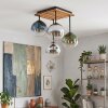 Plafonnier boule Gastor 4 lumières E14, lattes décoratives, style boho rétro