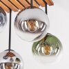 Plafonnier boule Gastor 4 lumières E14, lattes décoratives, style boho rétro