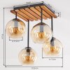 Plafonnier Koyoto à 4 lumières avec abat-jour ronds en verre ambré, ø 15 cm, Boho Style