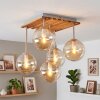 Gastor plafonnier boule 5 lumières, abat-jours ronds, style boho vintage