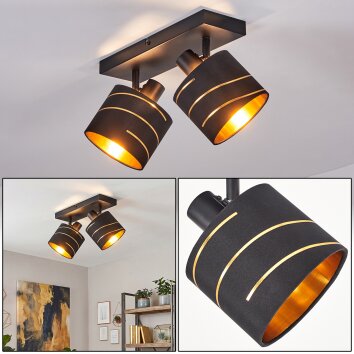 Alsen plafonnier orientable 2 lumières, abat-jour cylindriques ajourés E14