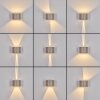 Applique murale LED Tamarin, lot de 2, en sable, Up & Down, 3000 Kelvin blanc chaud, IP54