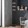 Lampadaire 3 lumières Voril E27, lampadaire avec interrupteur à pied, 141,5 cm