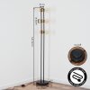Lampadaire 3 lumières Voril E27, lampadaire avec interrupteur à pied, 141,5 cm